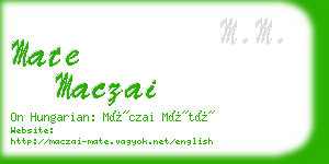 mate maczai business card